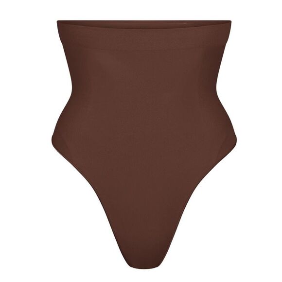 SKIMS Seamless Sculpt High-waisted Thong In Cocoa Brown Shaping Shapewear - Picture 2 of 8
